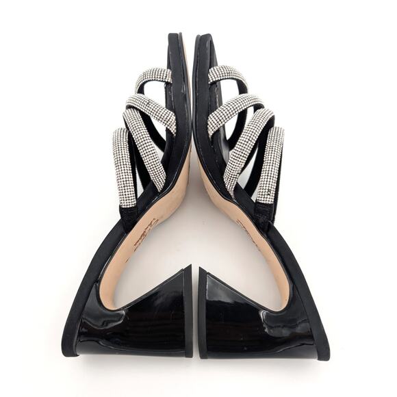 Circus NY Heddie Rhinestone Strap Heeled Sandals Women's Black Size US6 EU37 - Picture 6 of 13